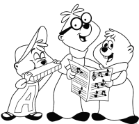 A coloring page of alvin and the chipmunks